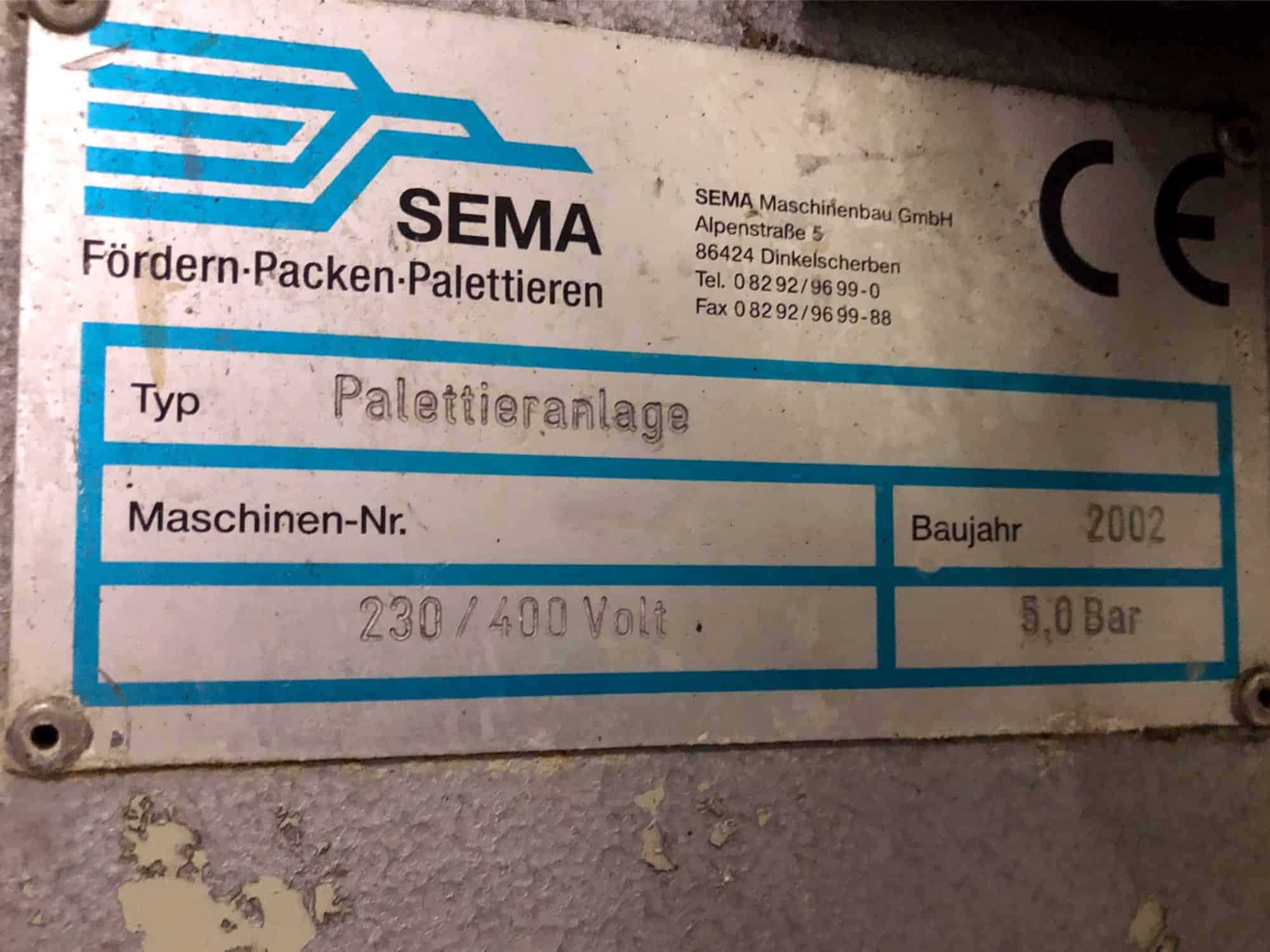 Targa dati of SEMA -